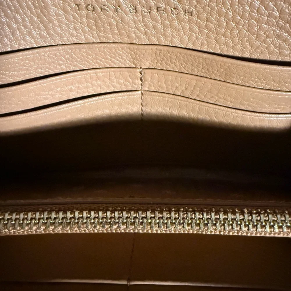 Tory Burch Pebbled Leather Zip Wallet